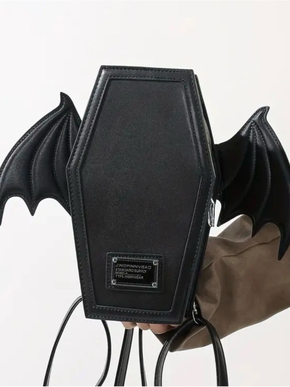 EUC Black Gothic Emo Coffin Batwing Backpack or Crossbody Bag